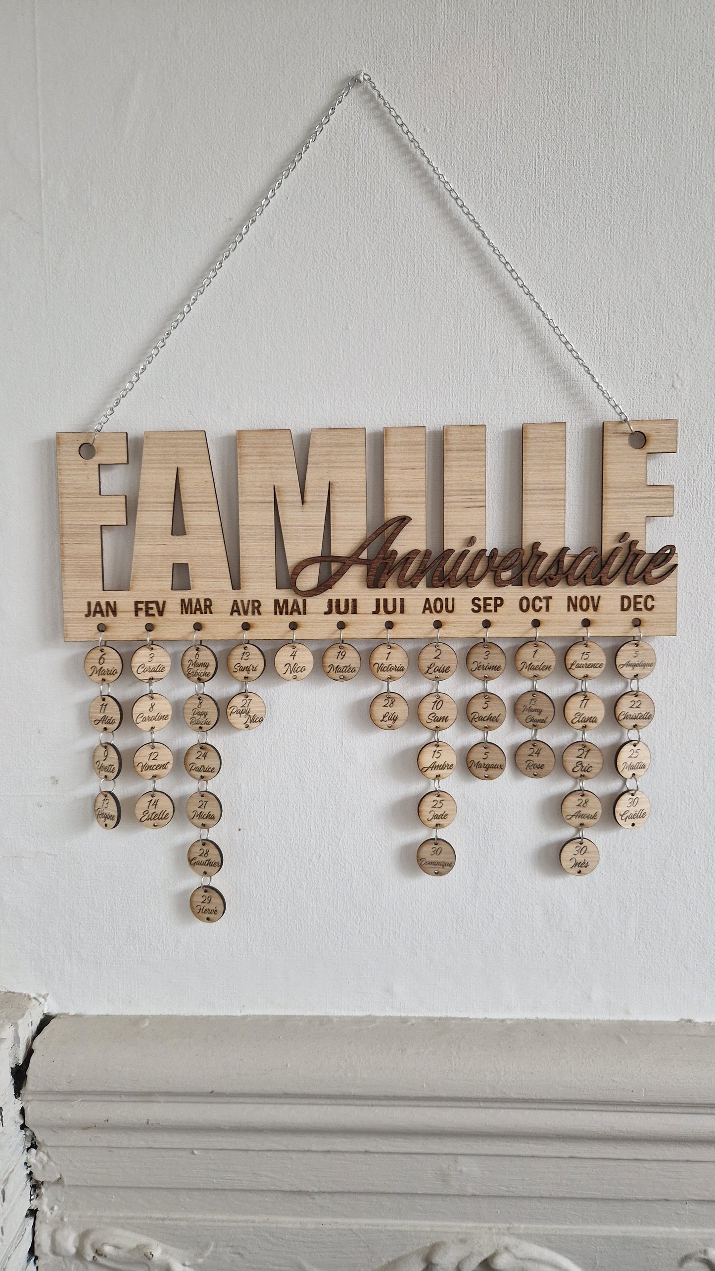 Calendrier des anniversaires