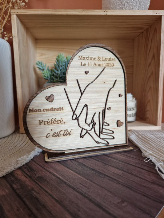 Cœur décoratif en bois personnalisé