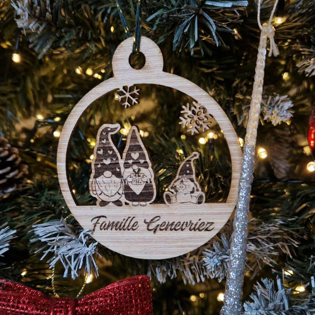 Boule de noël Famille gnome