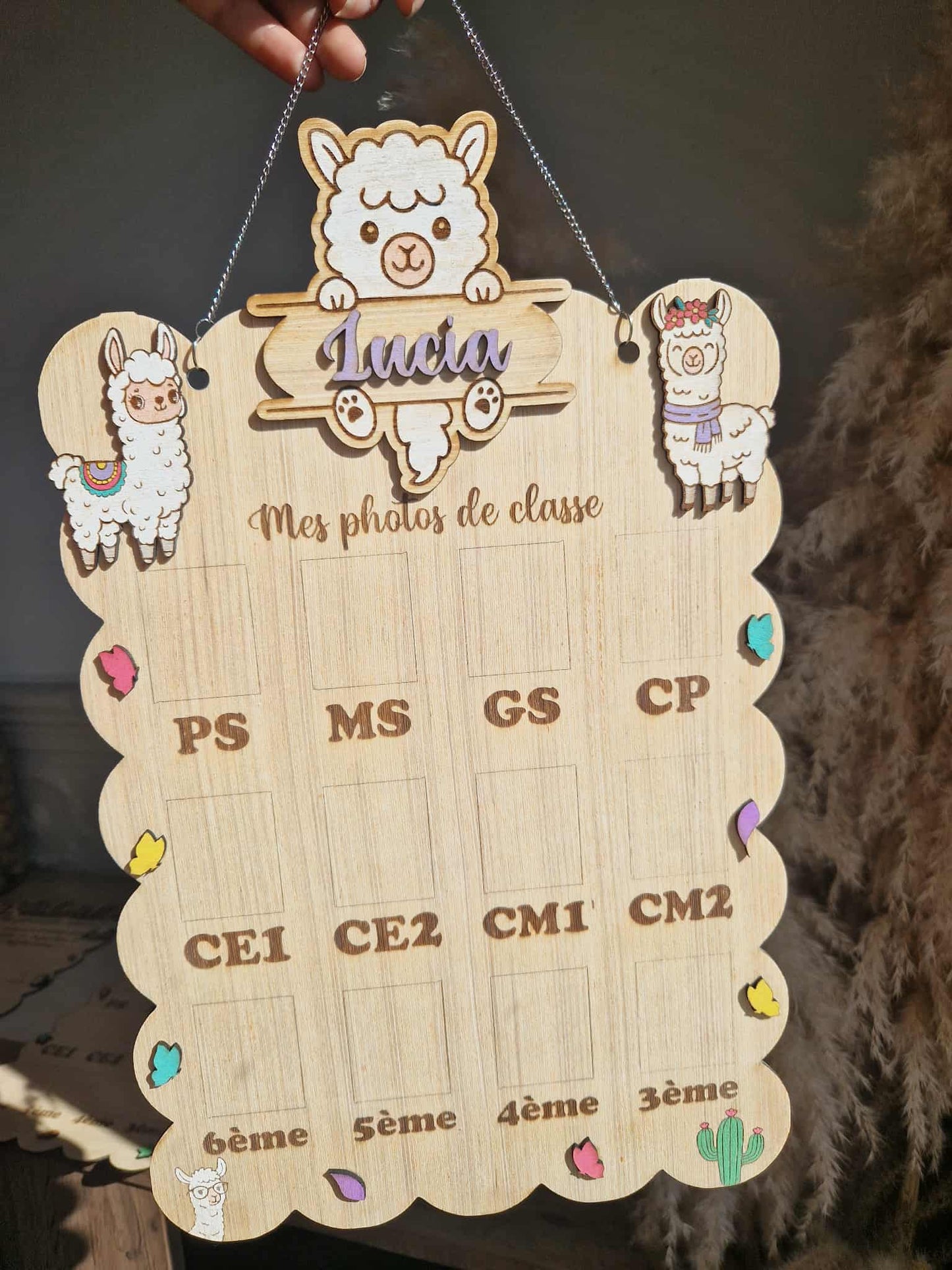 Panneau photo de classe ou naissance - Lama