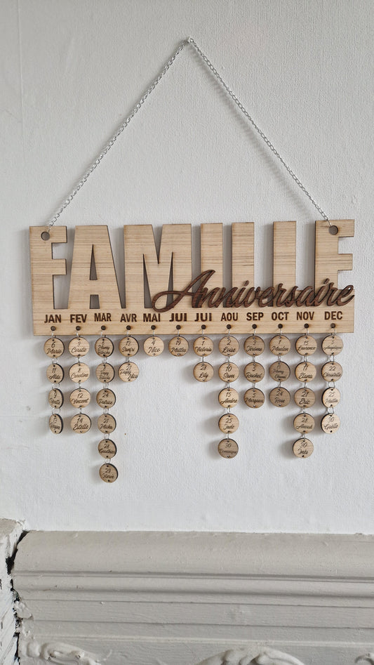 Calendrier des anniversaires