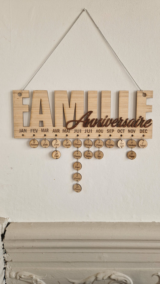 Calendrier des anniversaires