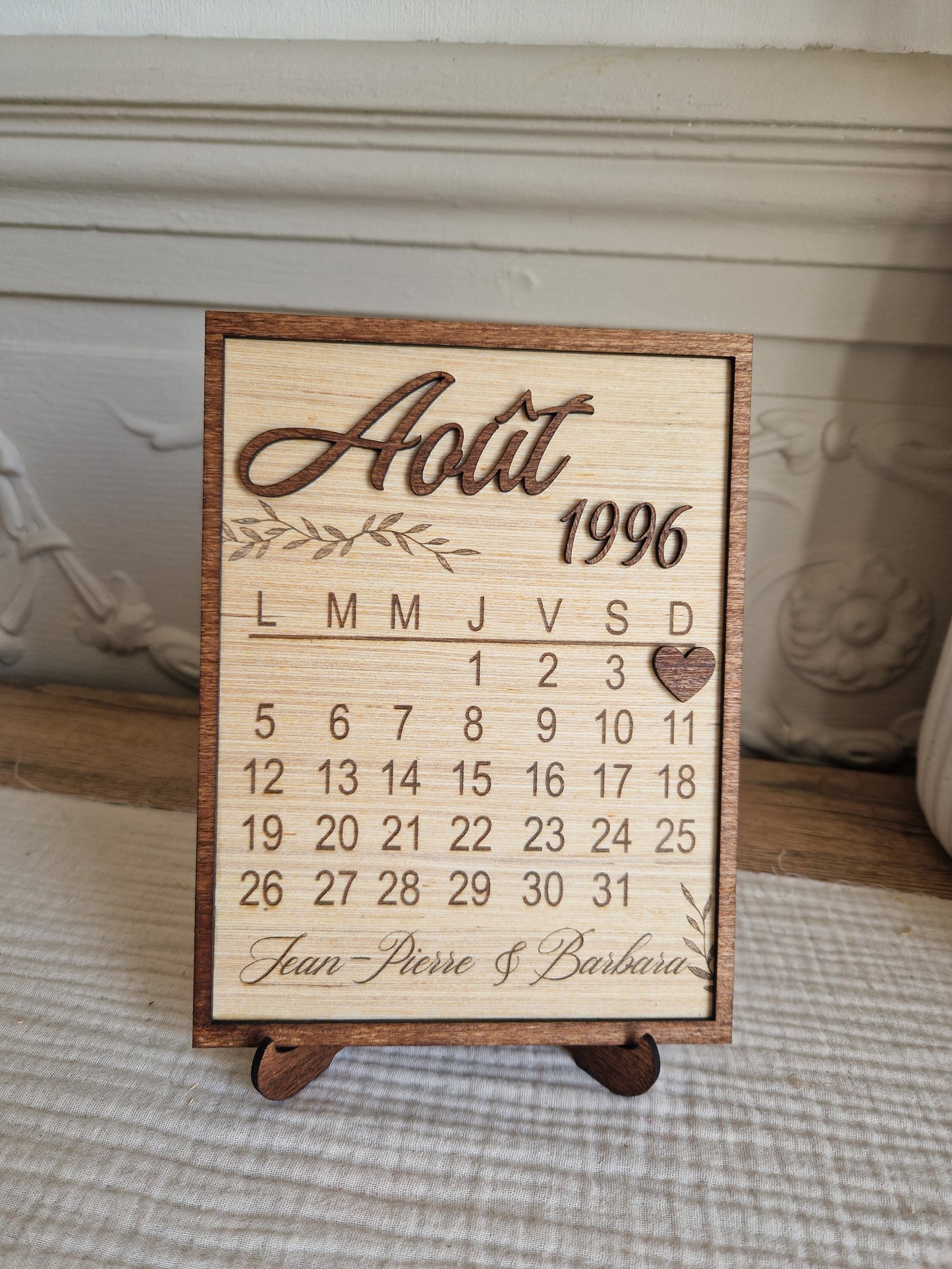 Cadre date personnalisé – Souvenir de votre jour spécial