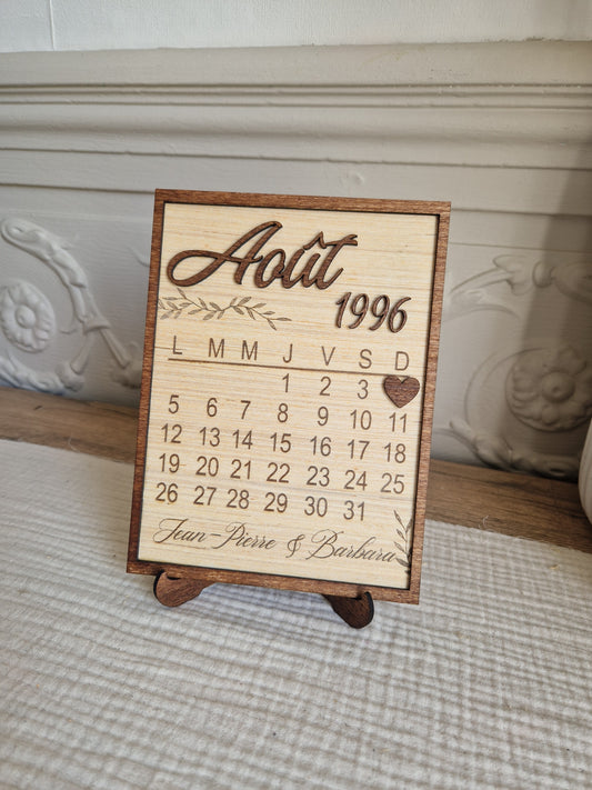 Cadre date personnalisé – Souvenir de votre jour spécial