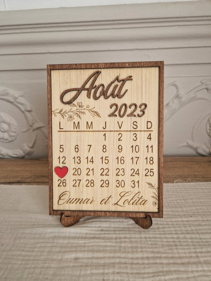 Cadre date personnalisé – Souvenir de votre jour spécial