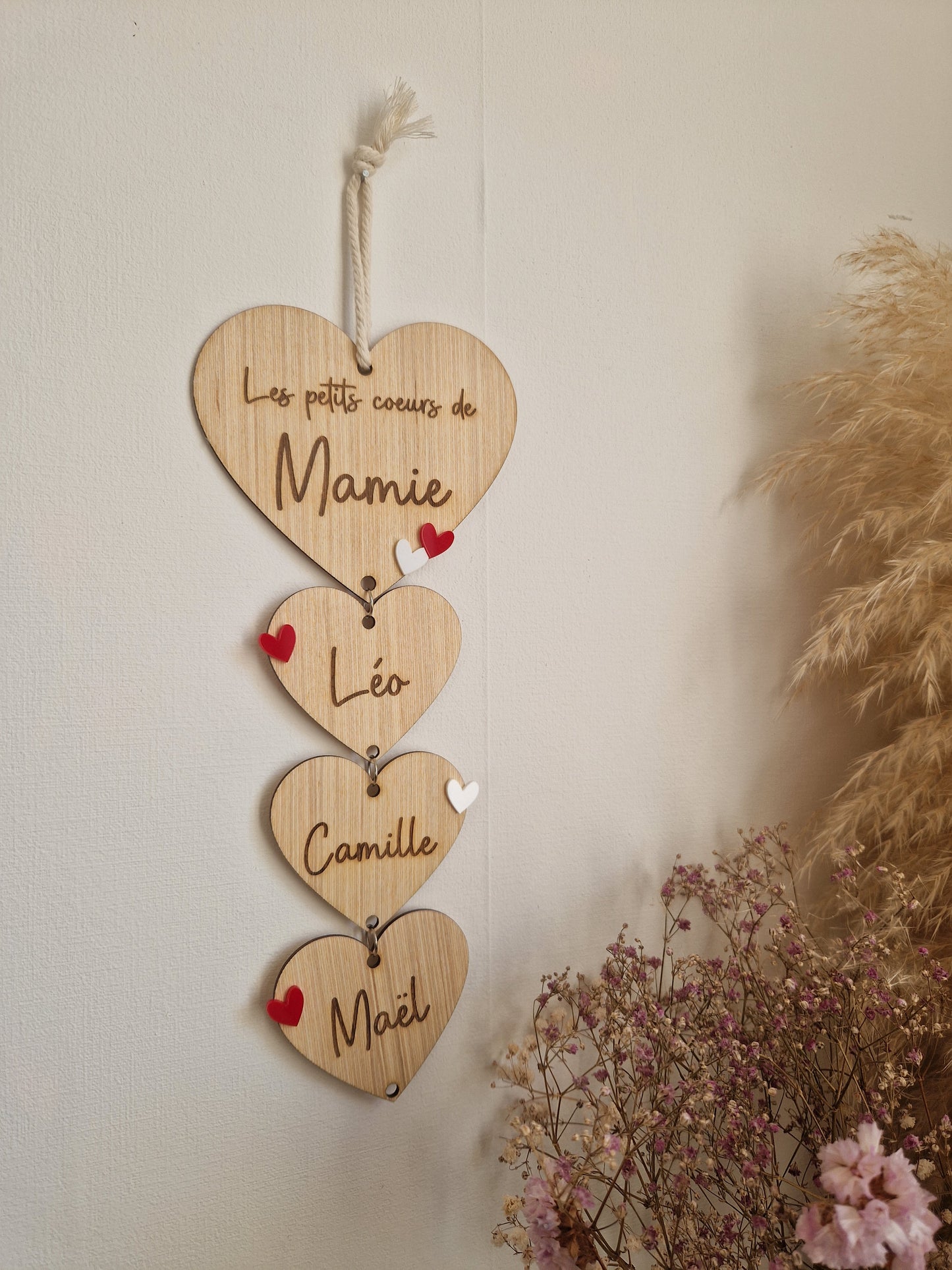 Suspensions " Les petits cœurs de mamie " - Fêtes des mamies