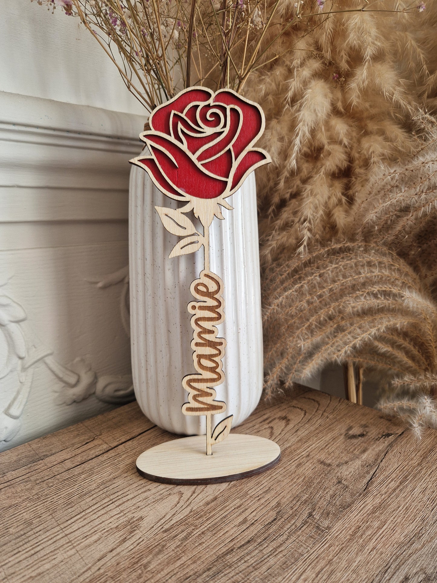 Rose en bois éternel - Fêtes des Mamies