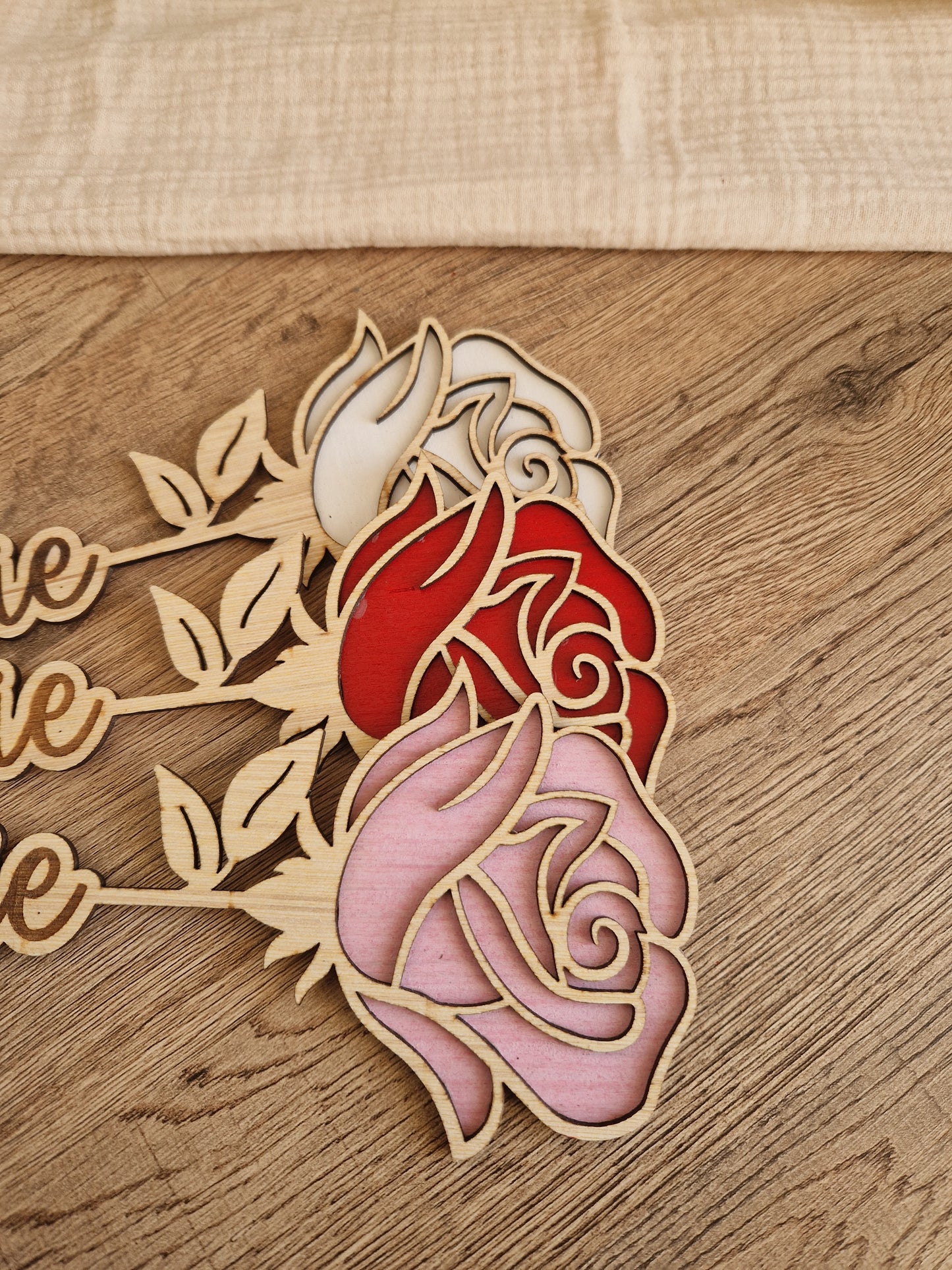 Rose en bois éternel - Fêtes des Mamies