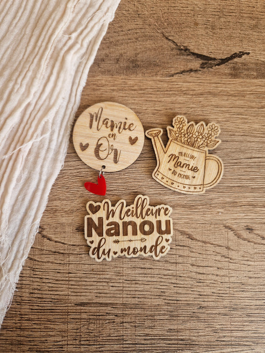 Magnet en bois - Fêtes des Mamies