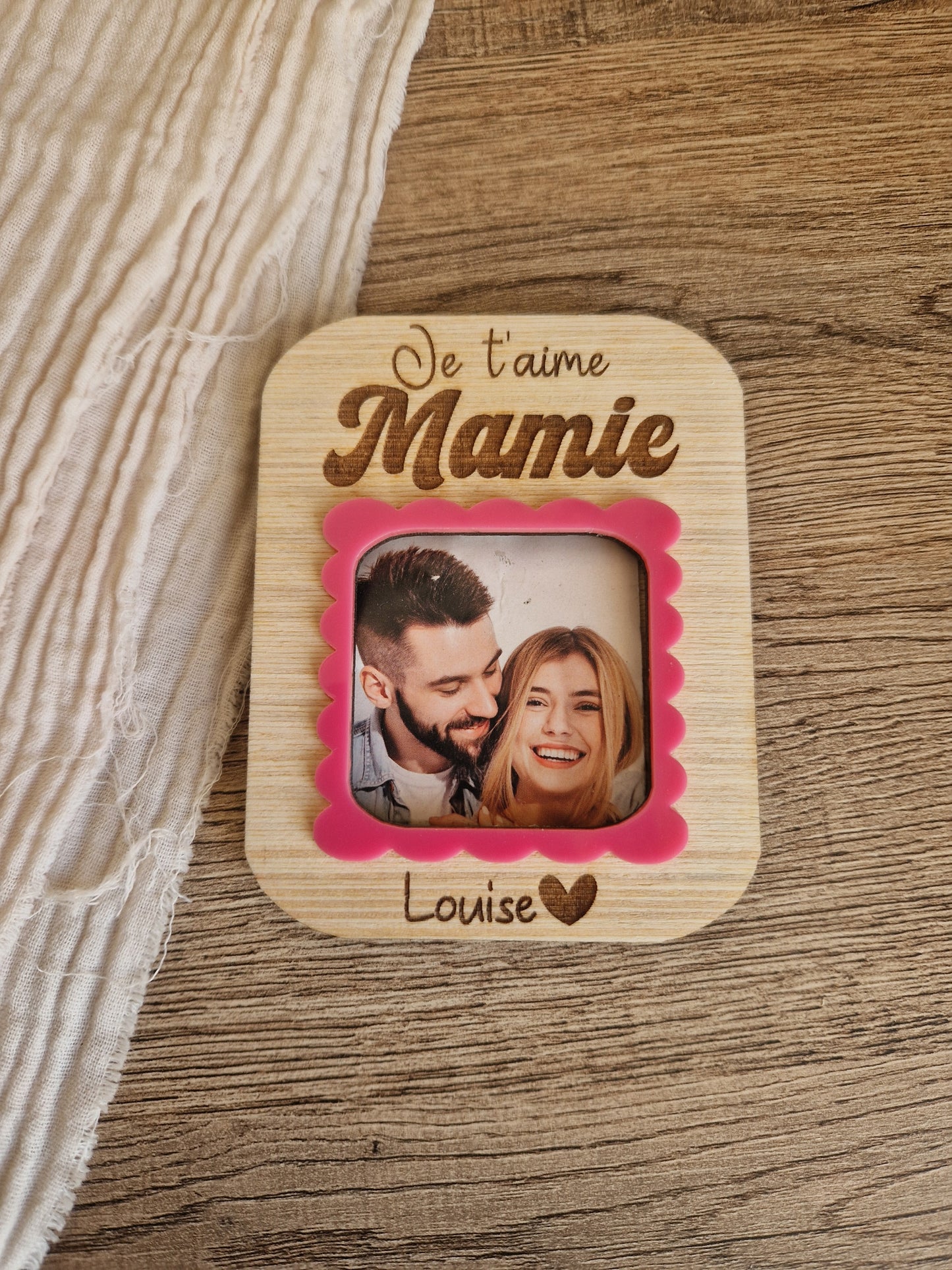Magnet photo Bois et Acrylique - Fêtes des mamie