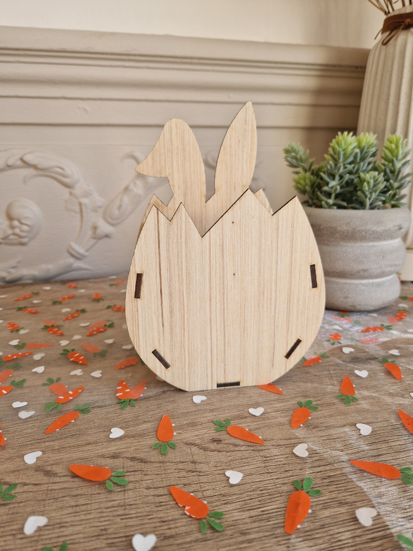 Panier lapin de Pâques - Personnalisé - Bois et Plexi
