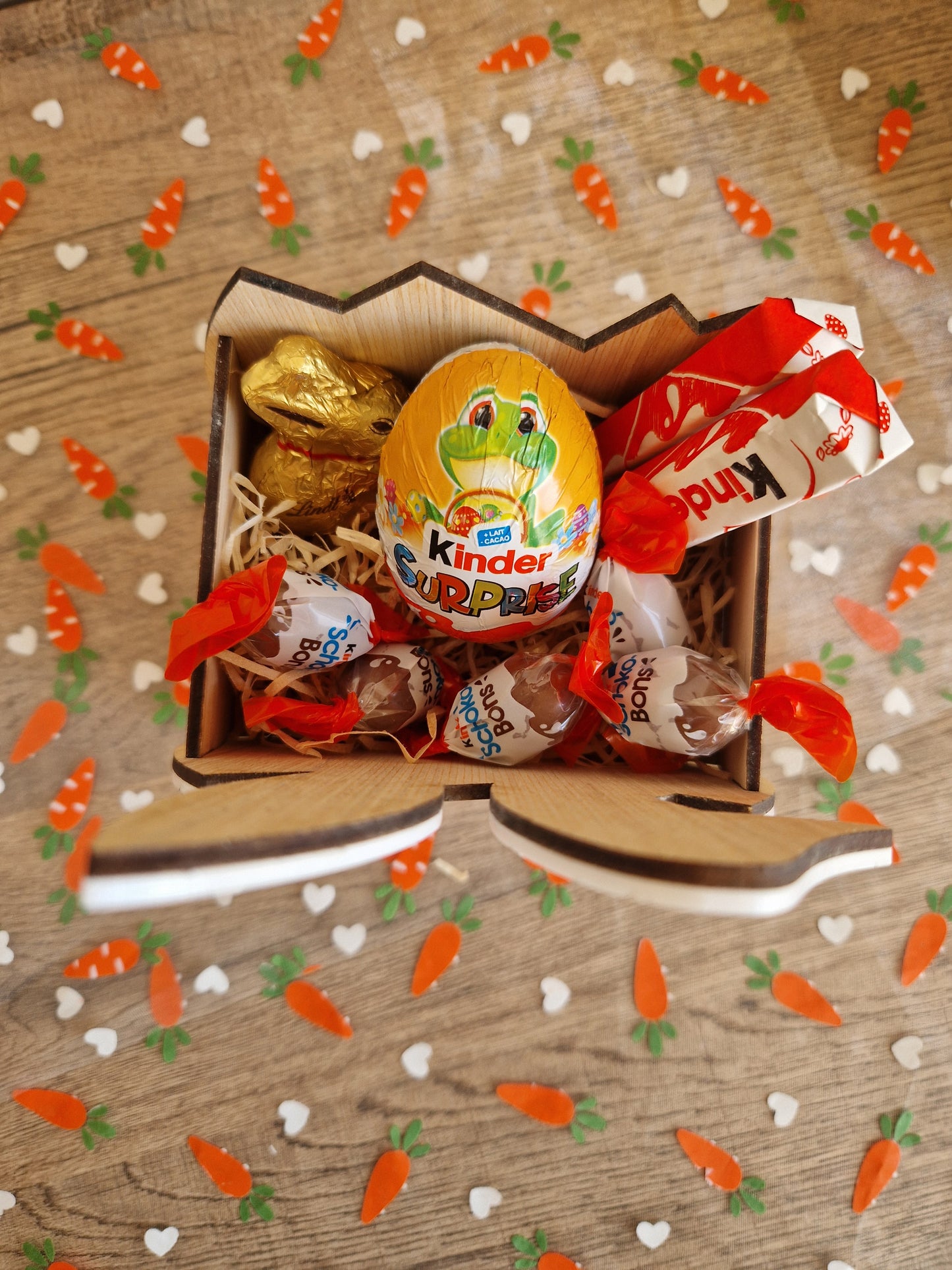 Panier lapin de Pâques - Personnalisé - Bois et Plexi