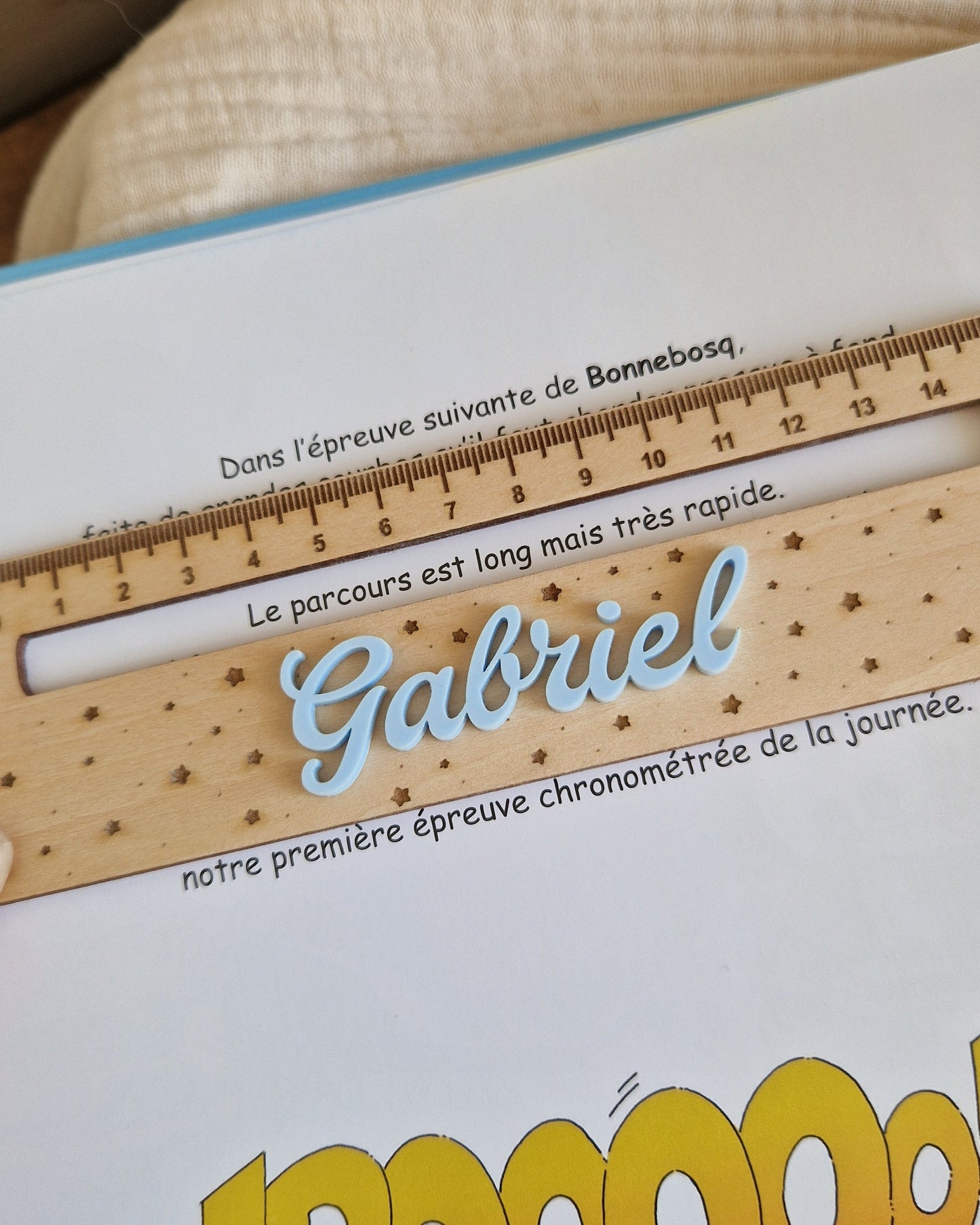 Règle d'apprentissage à la lecture - bois personnalisé