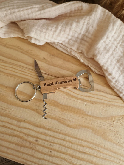 Porte clé décapsuleur - Papi