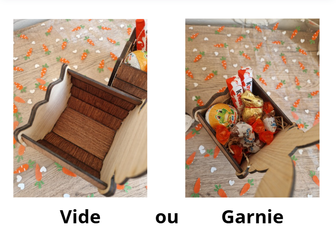 Panier de Pâques en bois - Lapin personnalisé