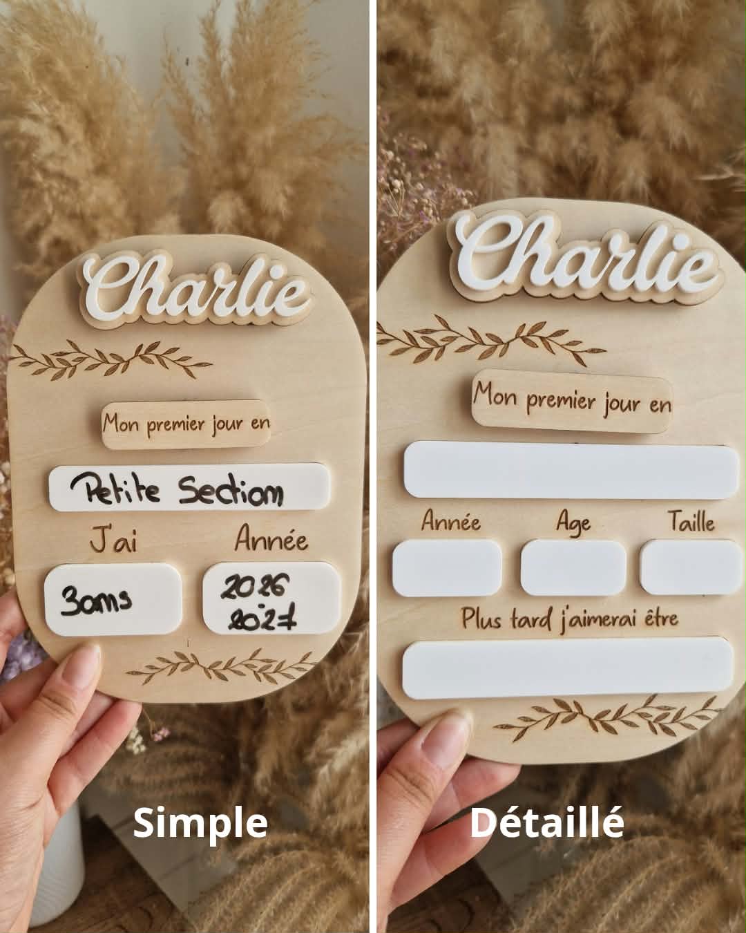 Panneau photo de rentrée scolaire personnalisé en bois - Mixte