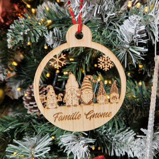 Boule de noël Famille gnome