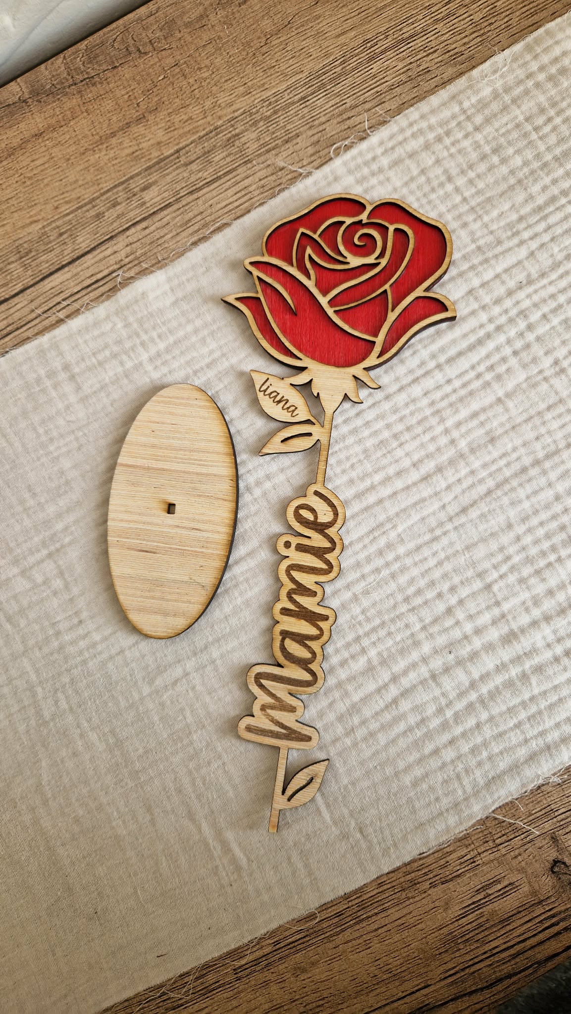 Rose en bois éternel - Fêtes des Mamies