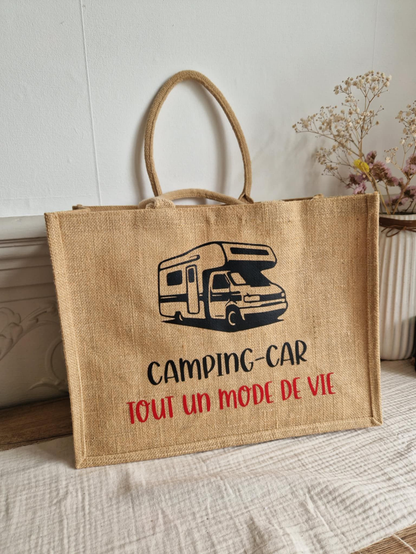 Sac en jute camping car