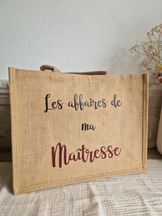Sac en jute les affaires de ma maitresse