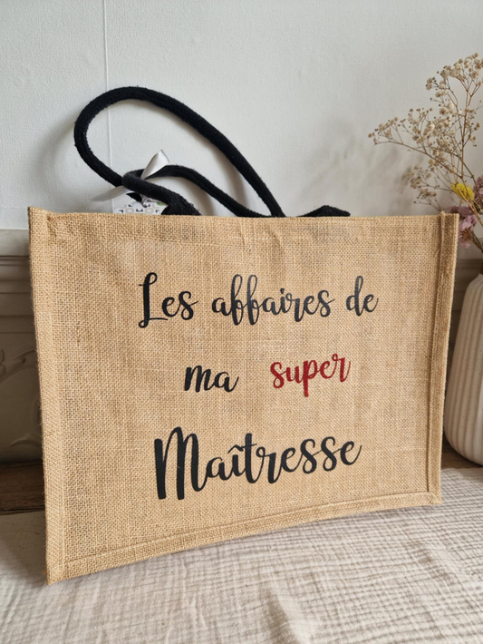 Sac en jute les affaires de ma super maitresse