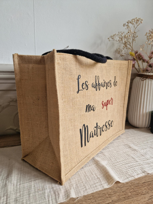 Sac en jute les affaires de ma super maitresse