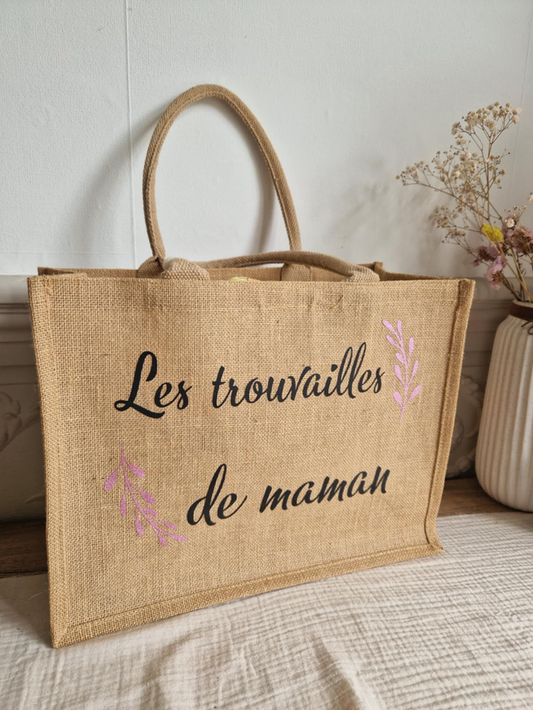 Sac en jute les trouvailles de maman