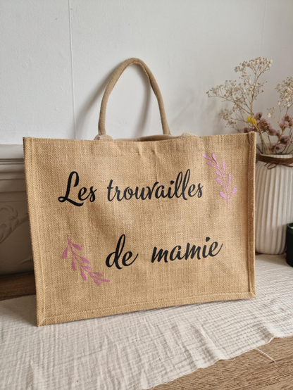 Sac en jute les trouvailles de mamie