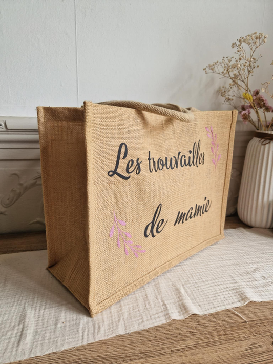 Sac en jute les trouvailles de mamie