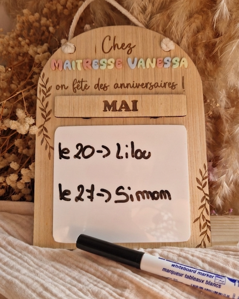 Panneau des anniversaires de la classe