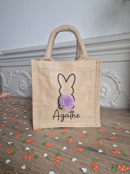 Sac Lapin pompon - Pâques - Enfant - Personnalisé