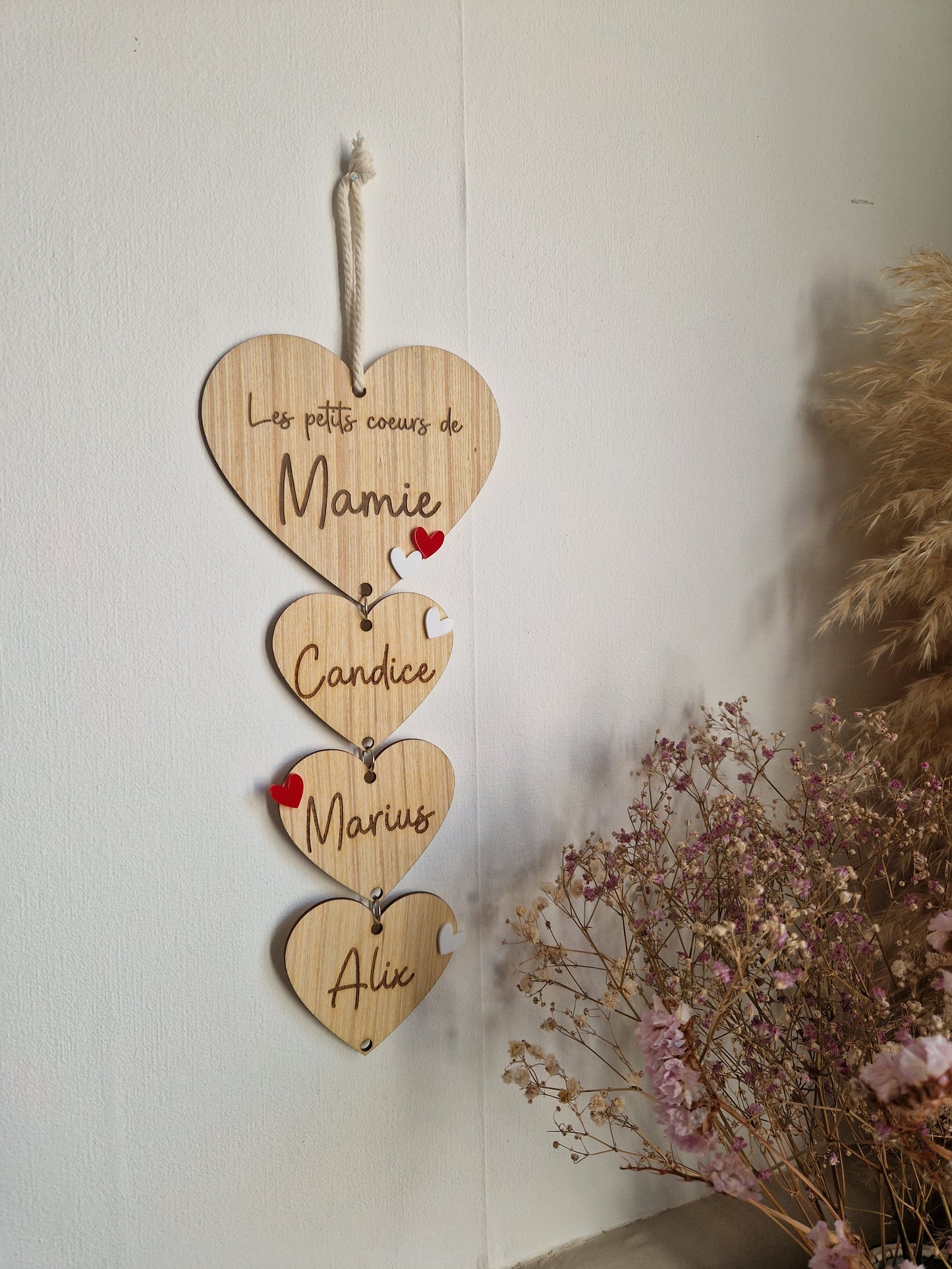 Suspensions " Les petits cœurs de mamie " - Fêtes des mamies